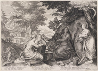 KG 02106
<br/>
De wijze maagden, lezend
<br/>
<em>Saenredam, Jan (ca. 1565/1566-1607)</em>